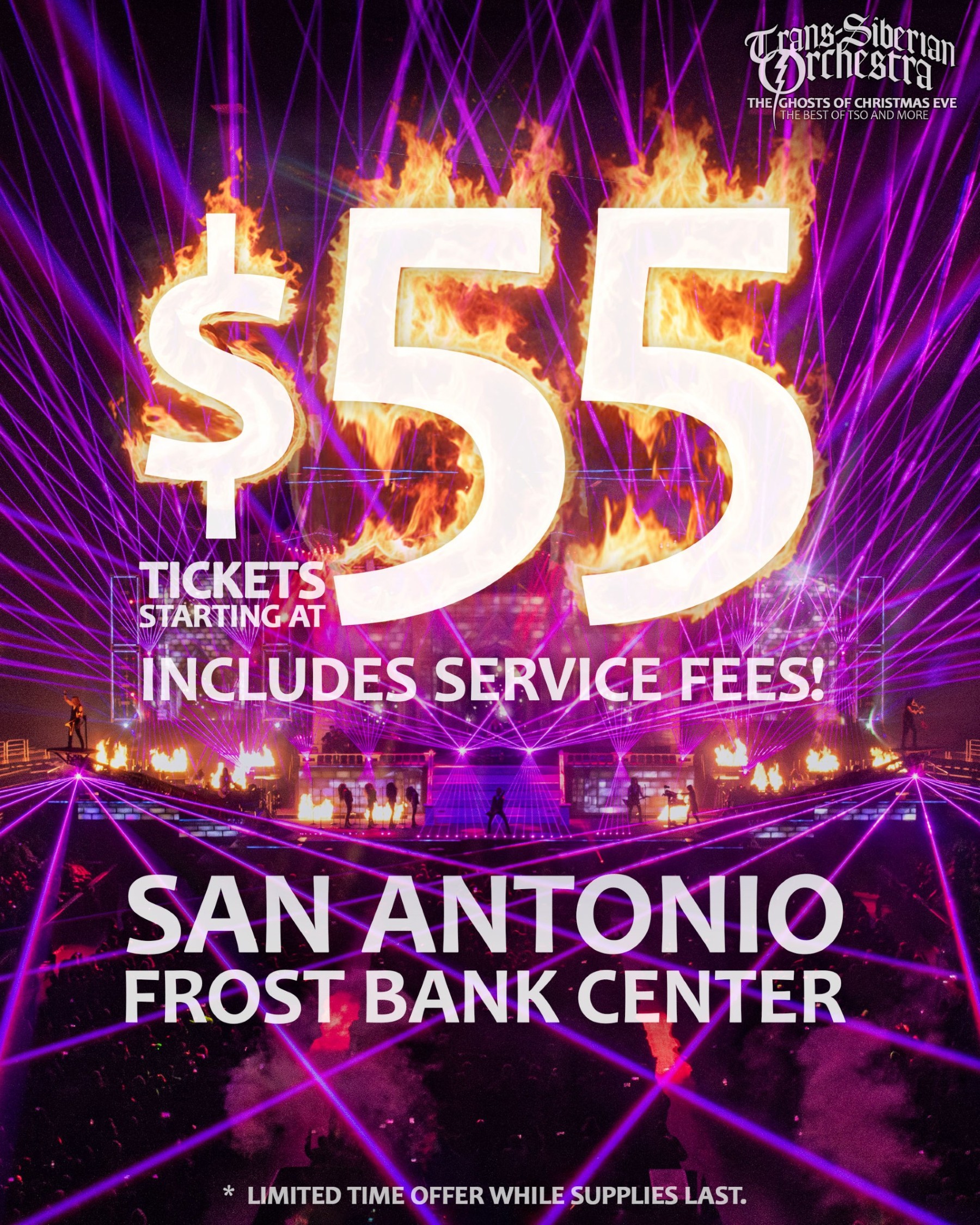 TSO Tickets starting at $55, includes service fees! limited time offer while supplies last
